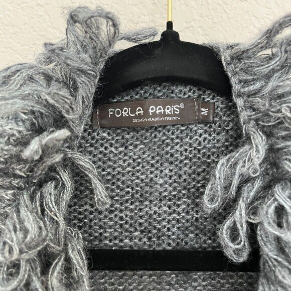 Flora Paris Long Cardigan Wool Mohair Blend Winter Sweater Sz M - Picture 8 of 12